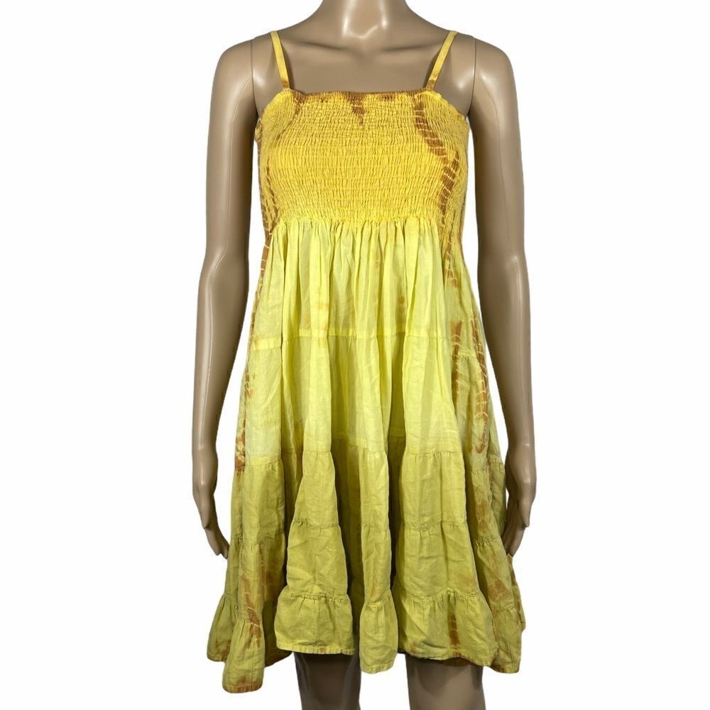 Just Crusing Vintage 1980's Yellow Summer Dress - Picture 2 of 12